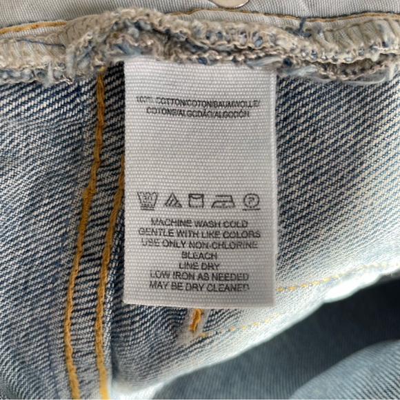 Free People We The Free Distressed Boho Jean Shorts 100% Cotton Size 26 NWT - Picture 8 of 9